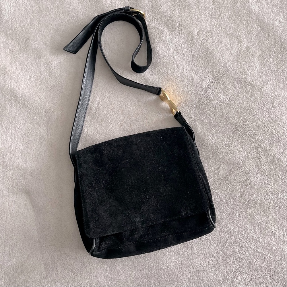 PALOMA PICASSO // suede crossbody black boho crossbody bag